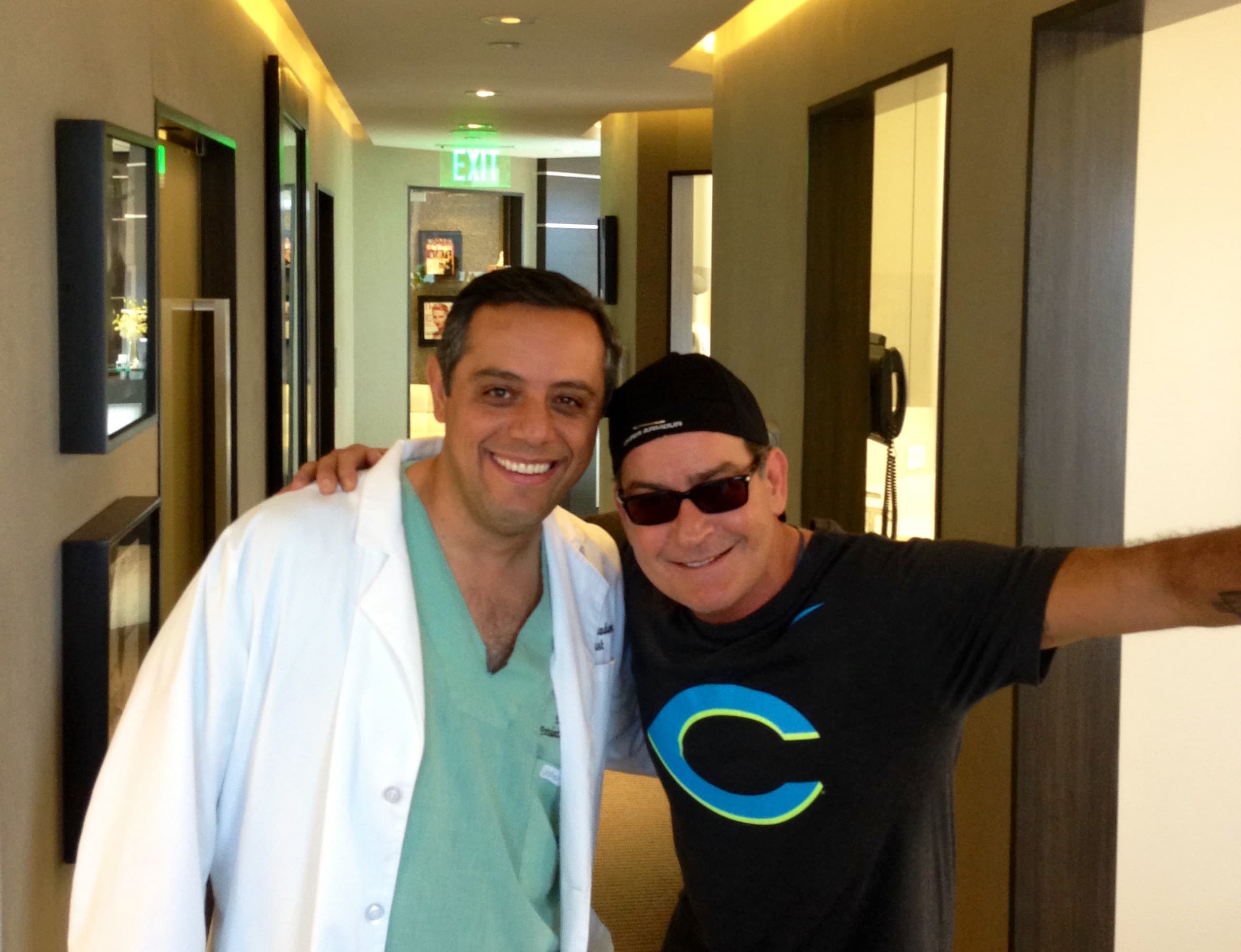 Dr. Baradaran with a patient at his Beverly Hills practice