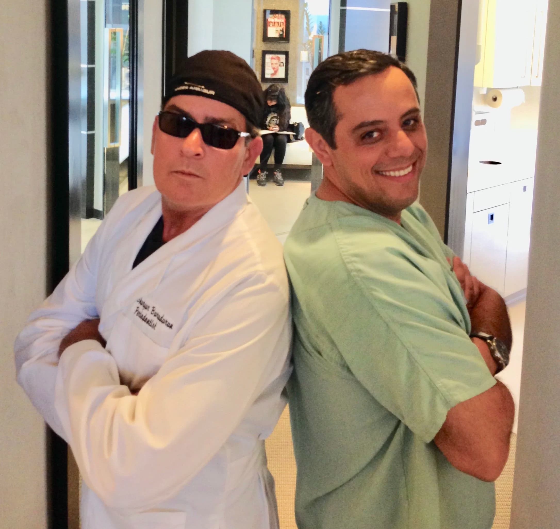 Dr. Baradaran with a patient at his Beverly Hills practice